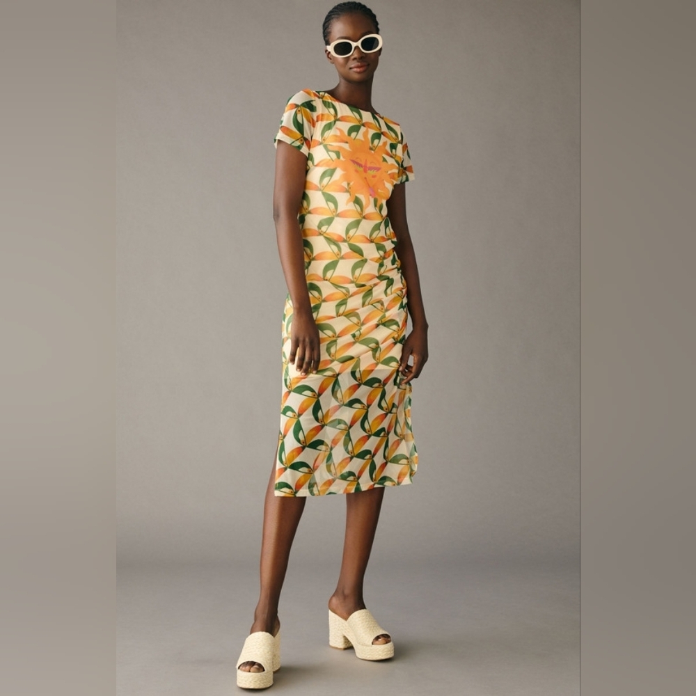 Anthropologie x Farm Rio Printed Mesh Dress